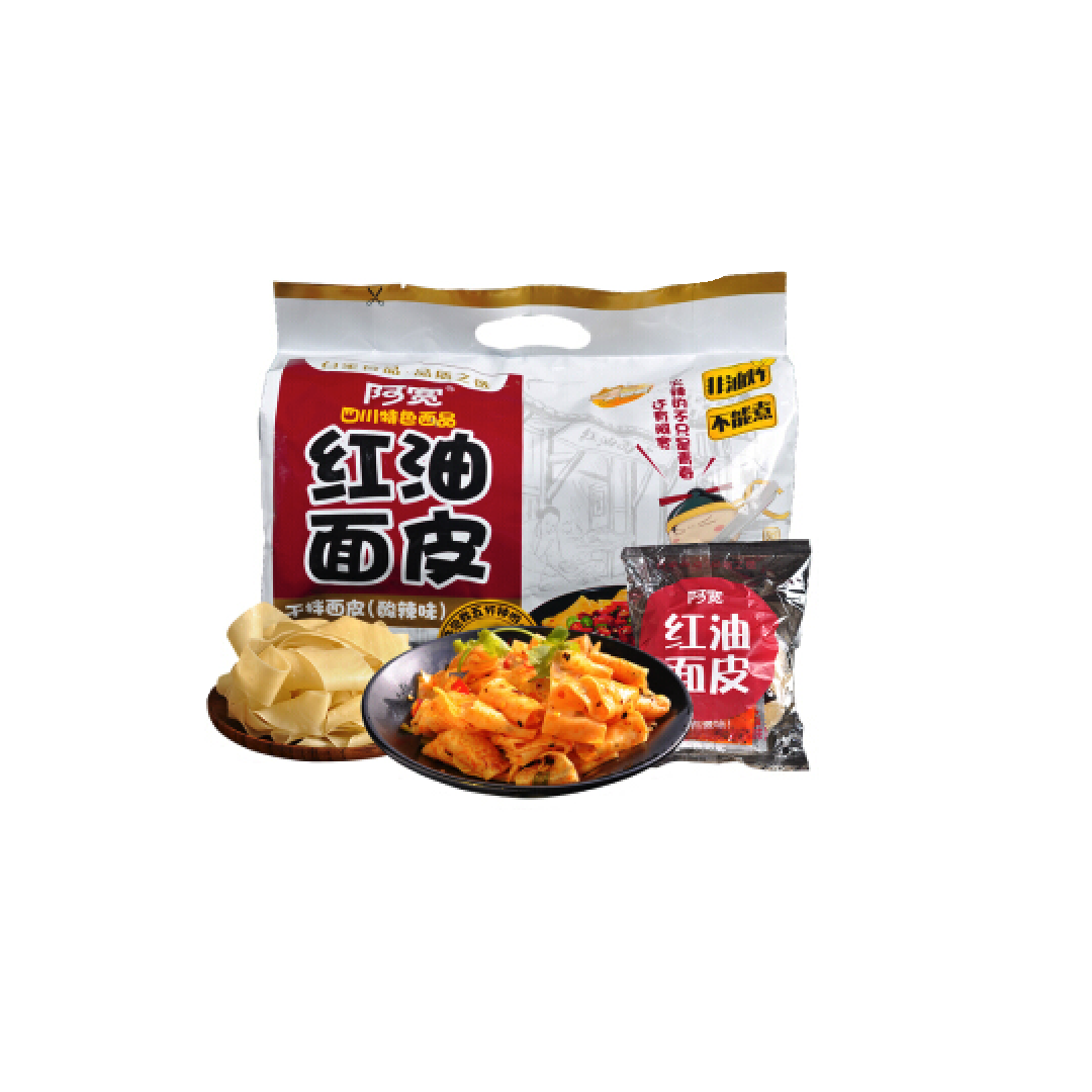 白家Baijia Red Oil Instant Wide Noodle Sour & Spicy Flavour 440G