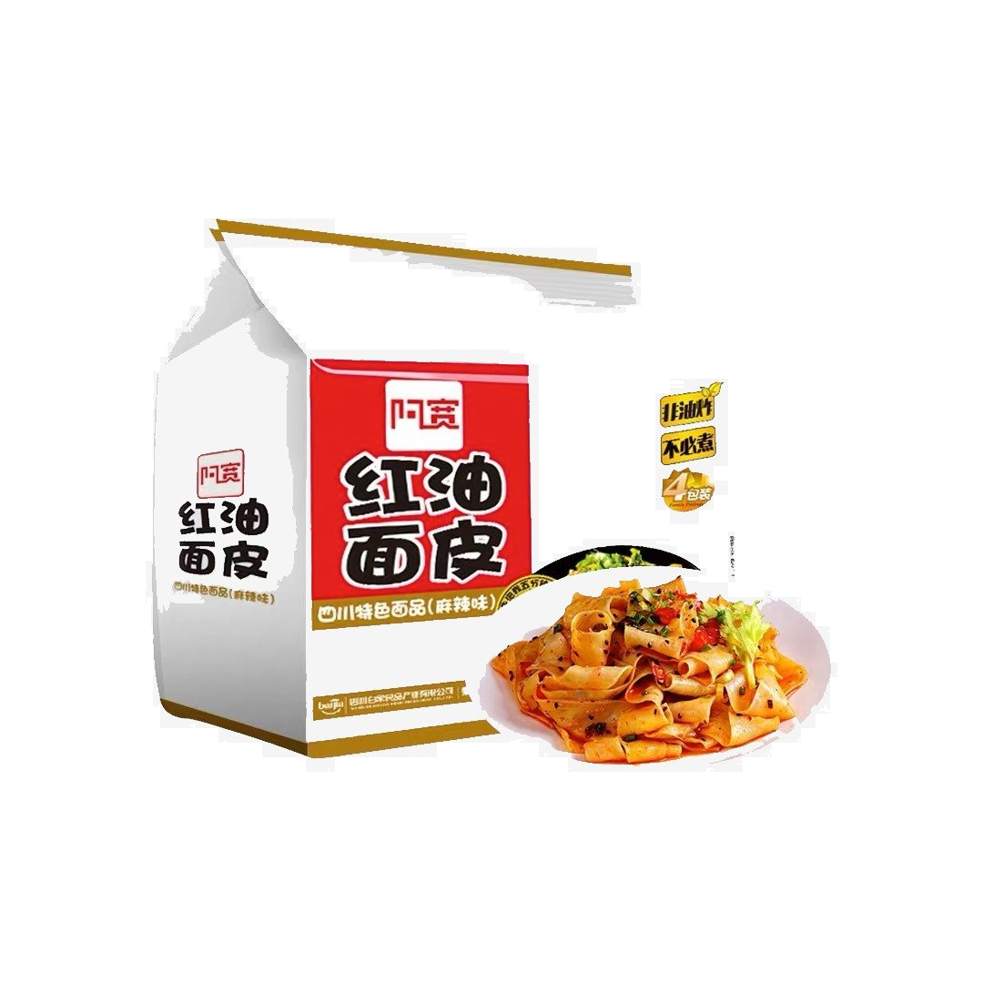 白家Baijia Red Oil Wide Noodle Extra Spicy Flavour 440G
