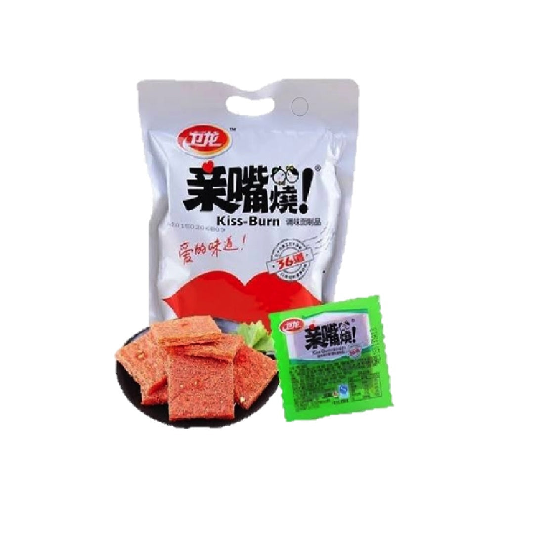 卫龙Weilong Kiss Burn Hot Strips BBQ Spicy Chicken Flavour 300G